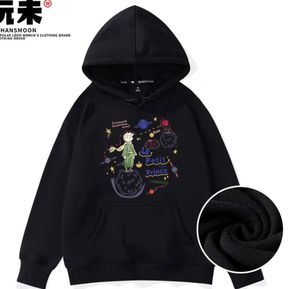 Like New Unisex Black Fleece Hoodie